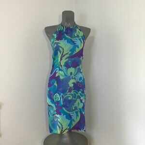 Denise Collection Silk Halter Mini Dress Size 4